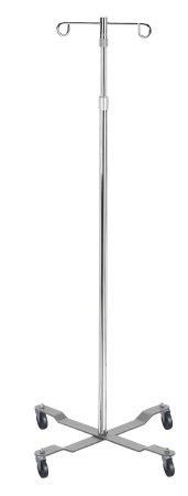 Stand IV drive™ 2-Hook 4-Leg Chrome Plated Steel with Weights by Drive Medical  ID 13033